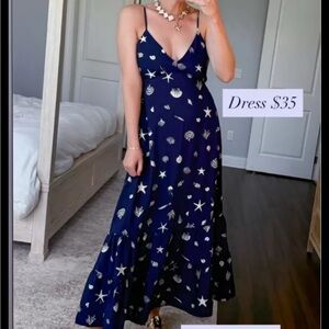 A new day Blue and White Sleeveless Maxi Sundress
